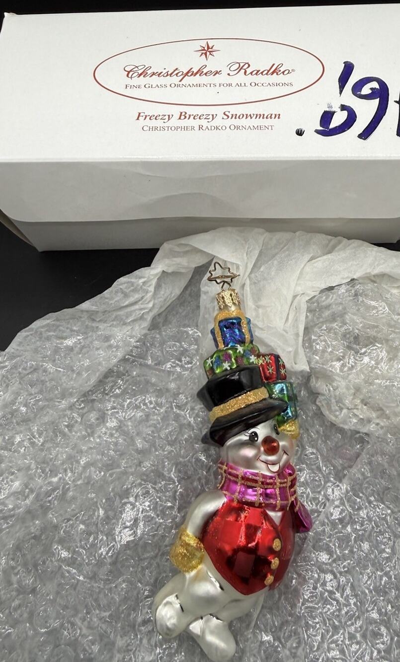 Christopher Radko Freezy Breezy Snowman 3010260 In Box -48D